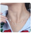 Gold Plated Necklace Silver Sweet Pearl SPE-99-GP